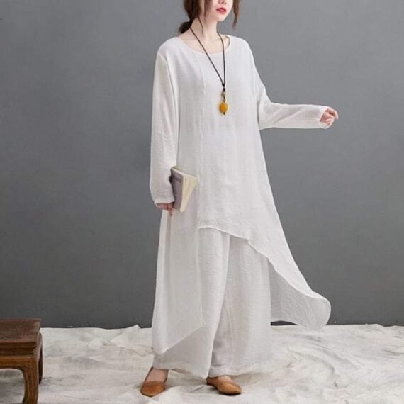 Evania Asymmetrical Shirt With Palazzo Pants | Zen - Image 11