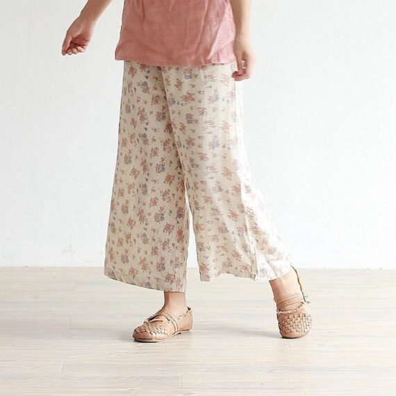 Periwinkle Floral High Waist Palazzo Pants - Image 3