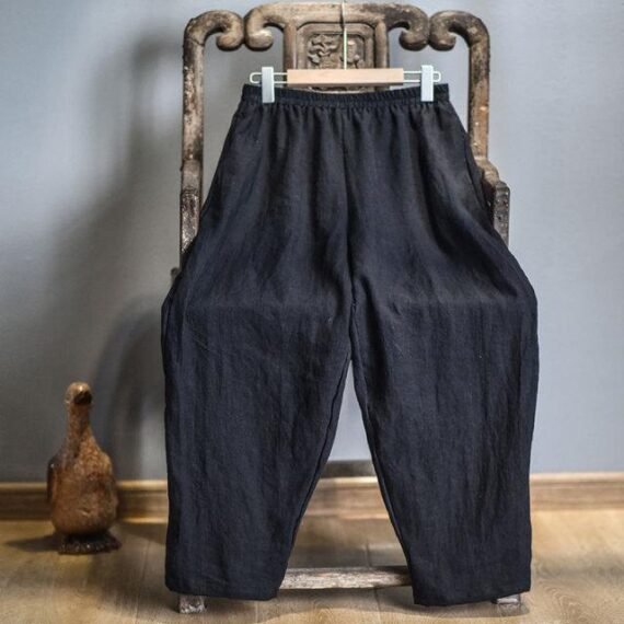Elastic Waist Linen Trousers | Hippie - Image 12