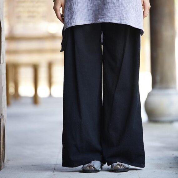 Wide Leg Flowy Linen Palazzo Pants  | Zen - Image 4