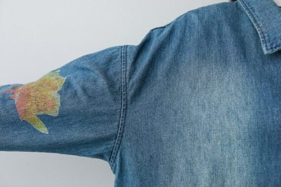 Oversized Floral Denim Coat - Image 7