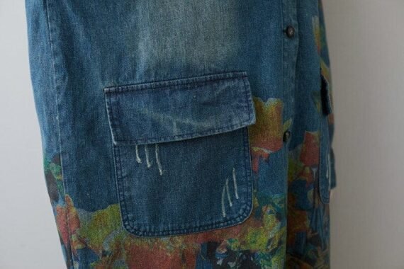 Oversized Floral Denim Coat - Image 10