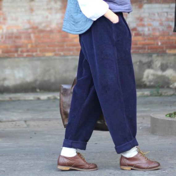 Retro Corduroy Loose Trousers - Image 6