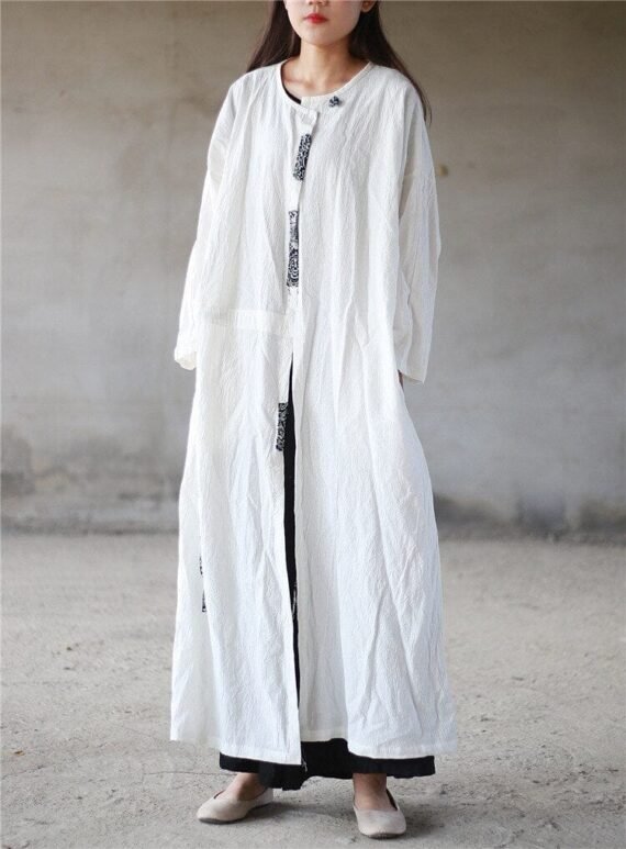 Ankle Length Linen Wrap Cardigan  | Zen - Image 9