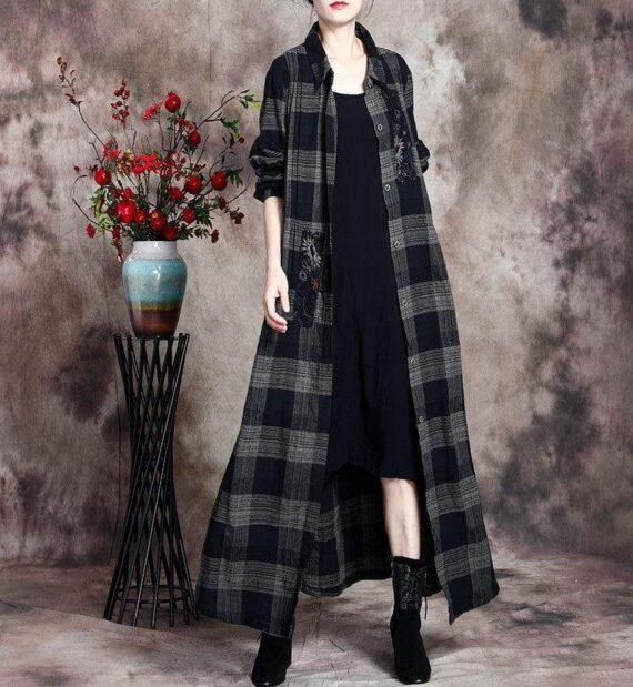 Mystery Girl Plaid Linen Shirt Dress | Nirvana - Image 2