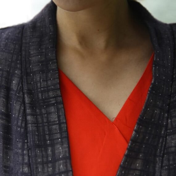 Cotton and Linen Wrap Cardigan Coat - Image 5