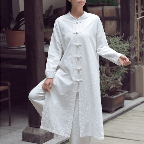 Cotton Linen Long Button Up Cardigan | Zen - Image 3