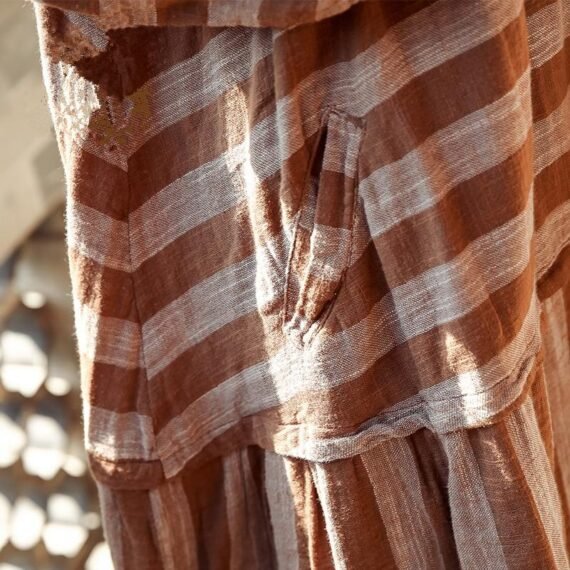 Cotton Linen Striped Cardigan - Image 5