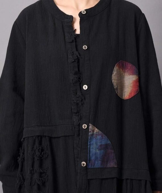 Fringed Patchwork Long Button Up Cardigan | Nirvana - Image 7