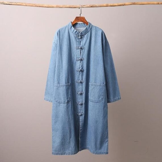 Mandarin Collar Zen Denim Cardigan  | Zen - Image 5