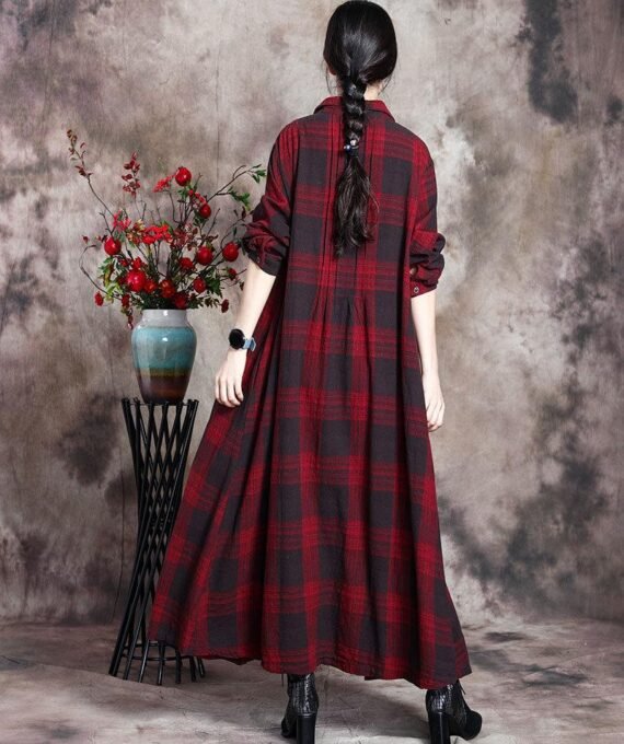 Mystery Girl Plaid Linen Shirt Dress | Nirvana - Image 7