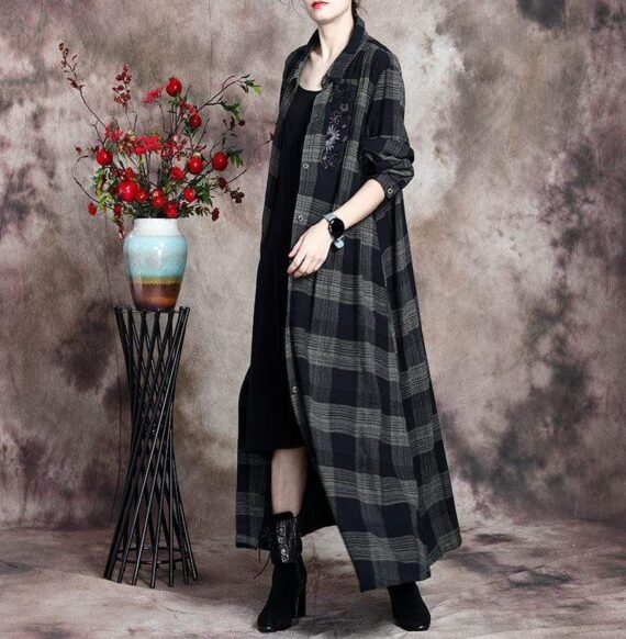 Mystery Girl Plaid Linen Shirt Dress | Nirvana - Image 8