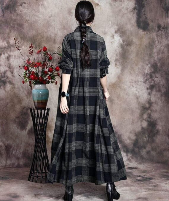 Mystery Girl Plaid Linen Shirt Dress | Nirvana - Image 9