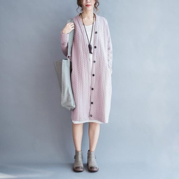 Vintage Pink Long Cardigan