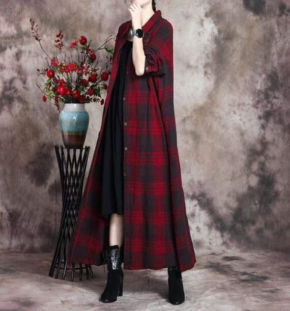 Mystery Girl Plaid Linen Shirt Dress | Nirvana - Image 3