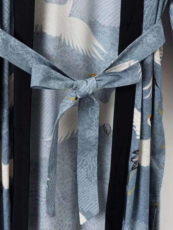 White Crane Open Front Kimono - Image 7