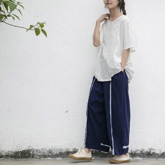 Casual Wide Leg Linen Pants | Lotus - Image 4