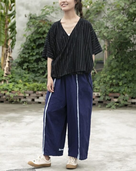 Casual Wide Leg Linen Pants | Lotus - Image 5