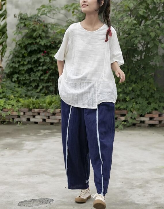 Casual Wide Leg Linen Pants | Lotus - Image 7