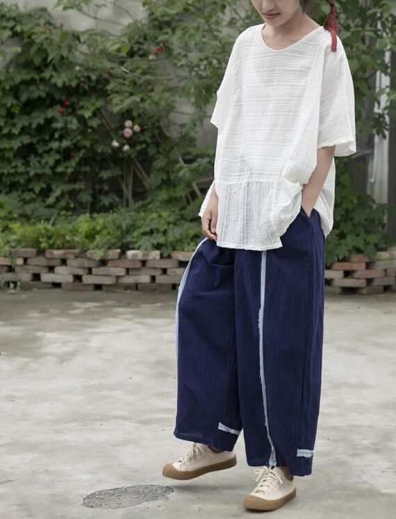 Casual Wide Leg Linen Pants | Lotus - Image 8