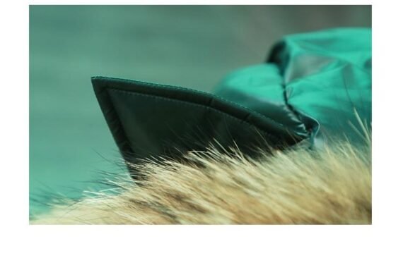 Cat Ears Novelty Long Patchwork Parka - Image 6