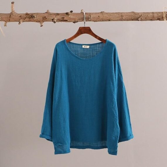 Sweet Mantra Cotton & Linen Long Sleeve Shirt - Image 4