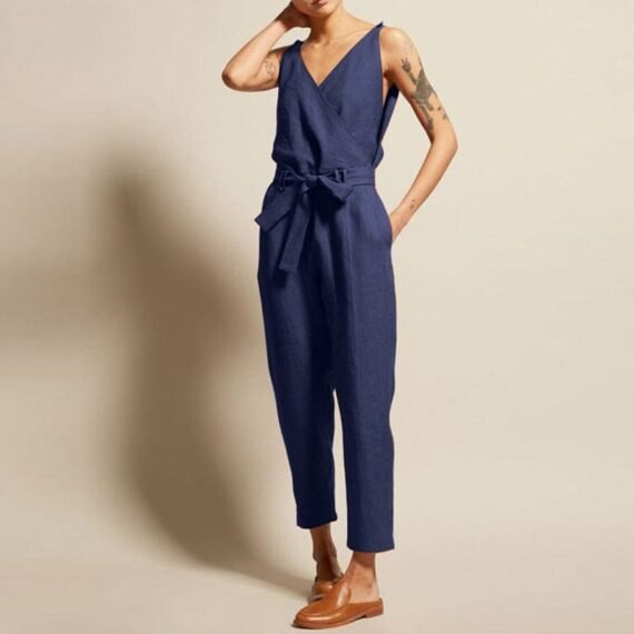 Casual Chic V Neck Sleeveless Overall - Image 7