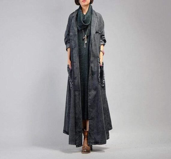 Grunge Denim Trench Coat | Nirvana - Image 4