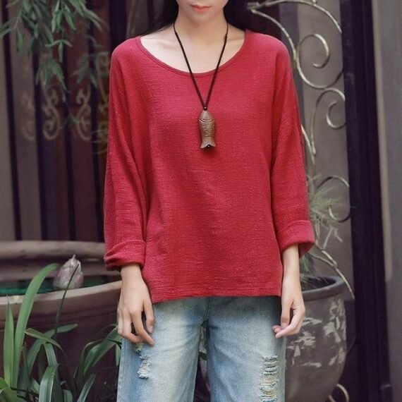 Sweet Mantra Cotton & Linen Long Sleeve Shirt - Image 2