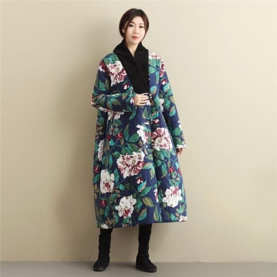 Floral Vintage Oversized Coat