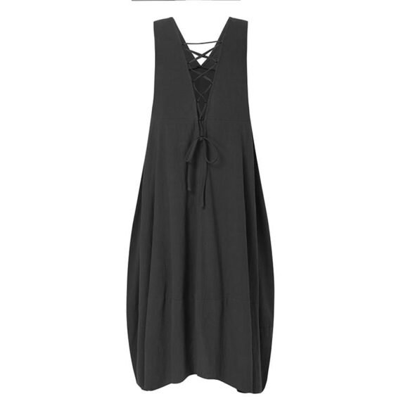 Casual V-neck Sleeveless Midi Dress - Image 6