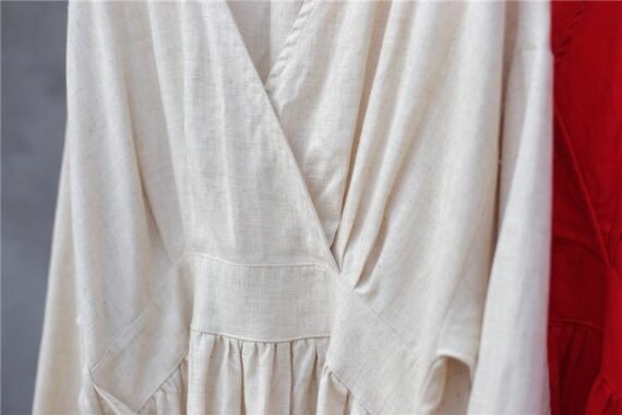 Empire Waist Cotton Linen Casual Dress  | Zen - Image 8