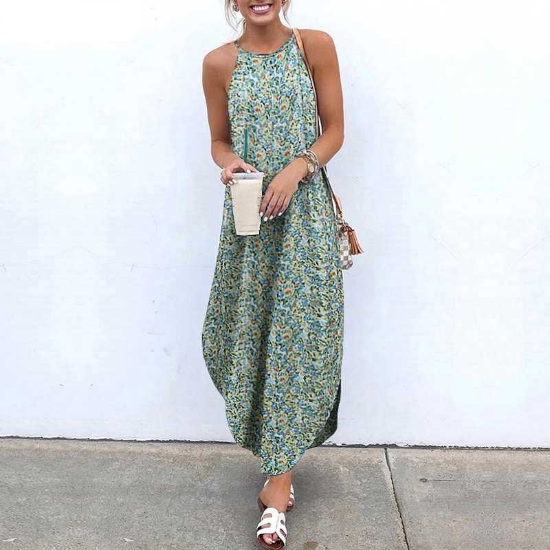Boho Floral Print Plus Size Sundress