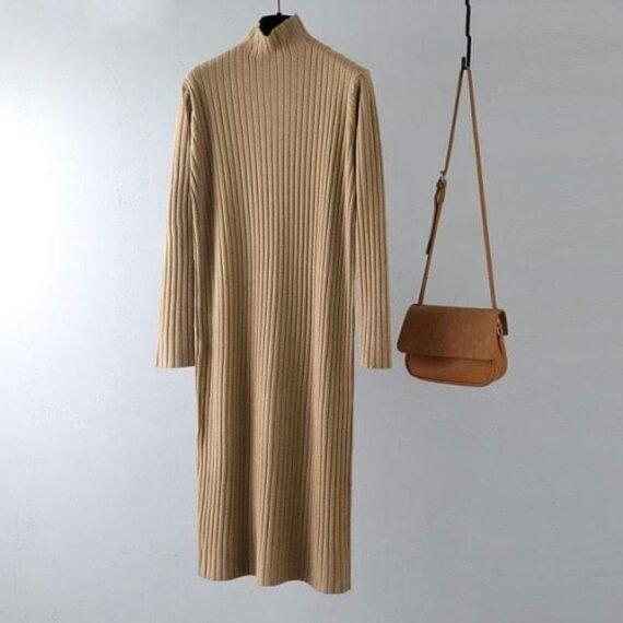 Jenna Solid Knitted Cotton Dress - Image 19