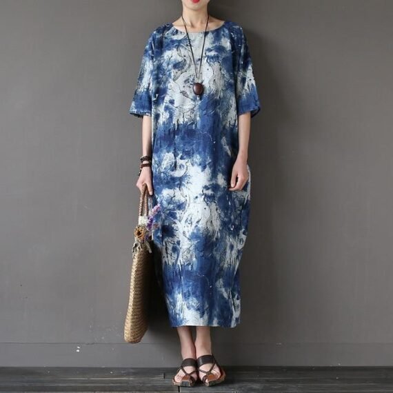 Tie Dye Ink Abstract Dress - Image 2