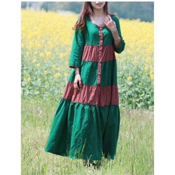 Franfreluche Bohemian Hippie Dress - Image 2