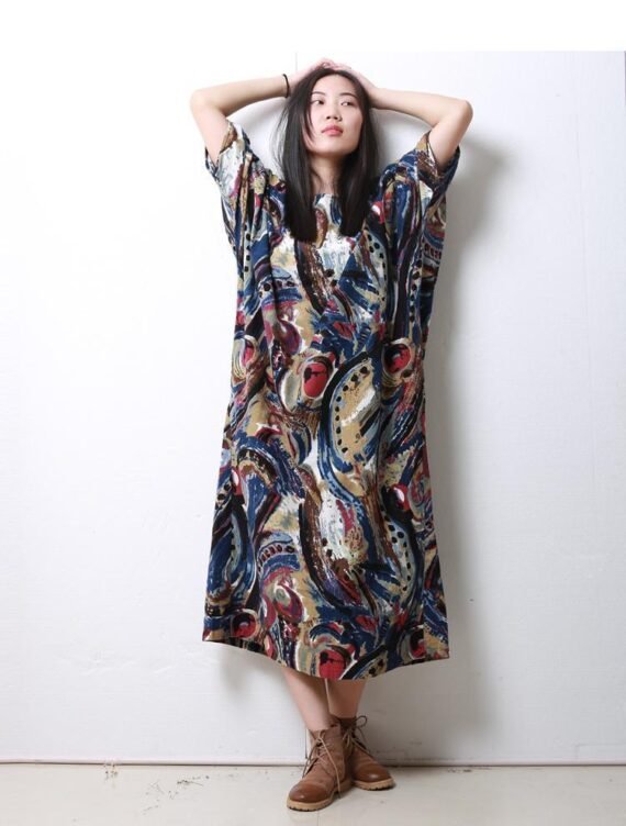 Abstract Art Inspired Midi Dress - Image 3