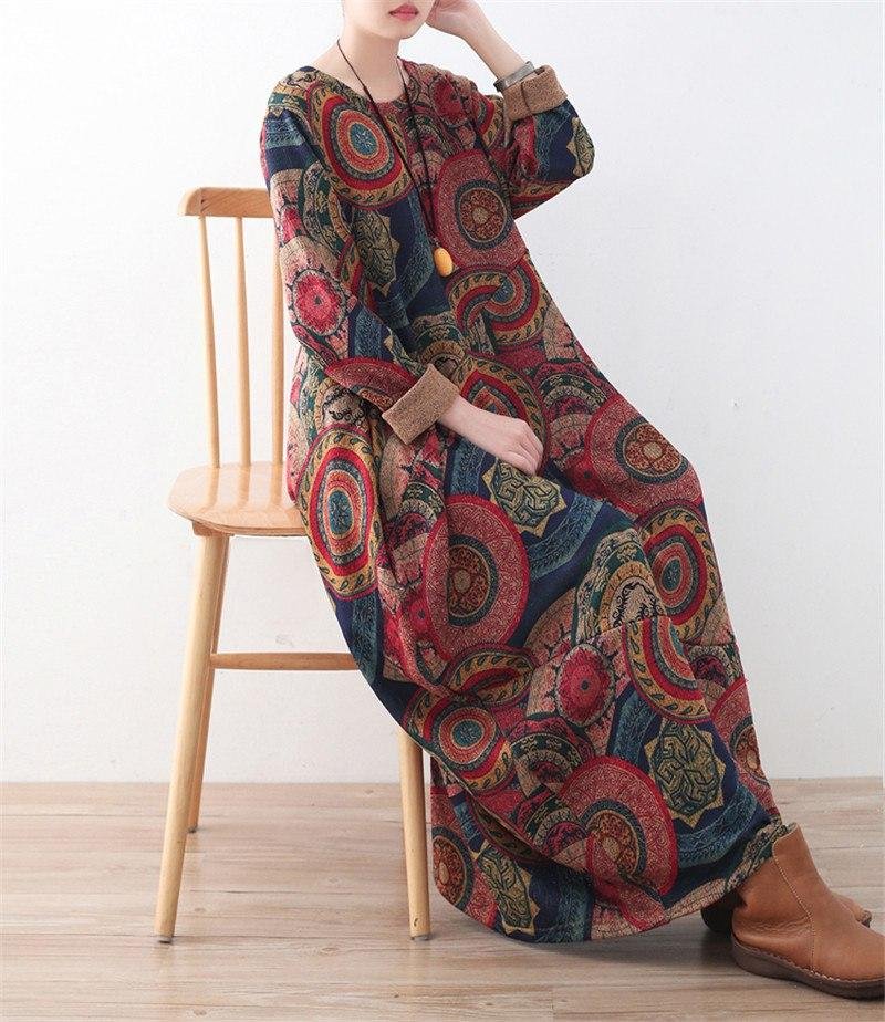 Tibetan Patterns Vintage Maxi Dress - Image 4