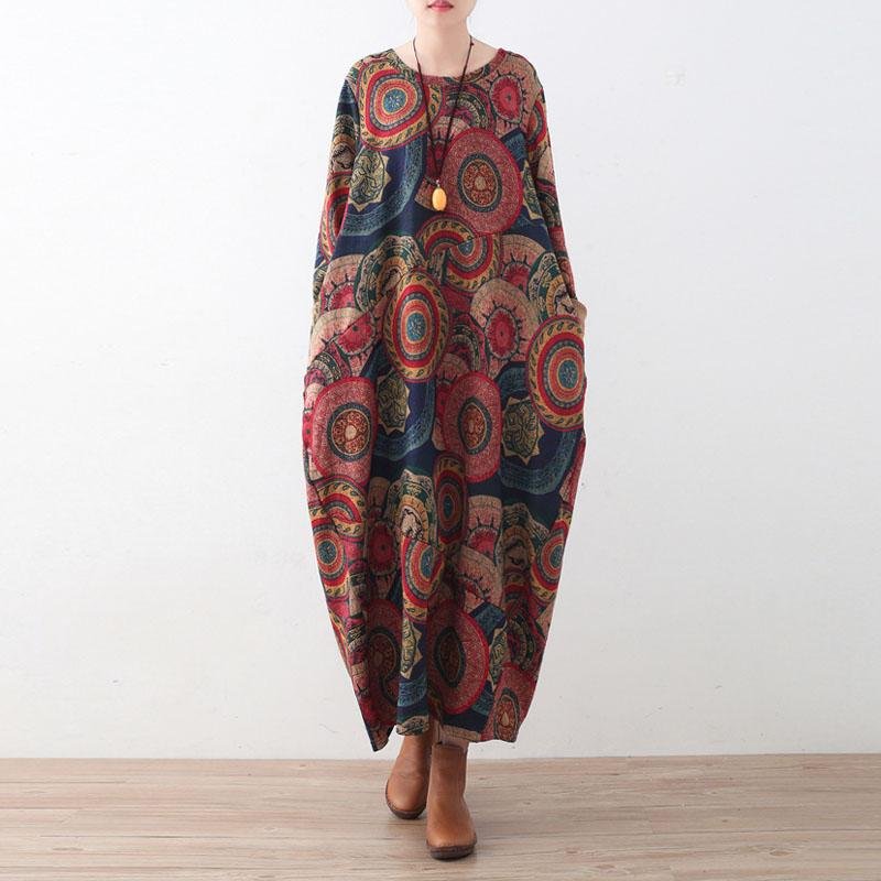 Tibetan Patterns Vintage Maxi Dress