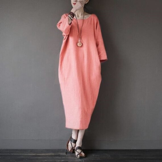 Tulip Cotton Linen Midi Dress | Zen - Image 8