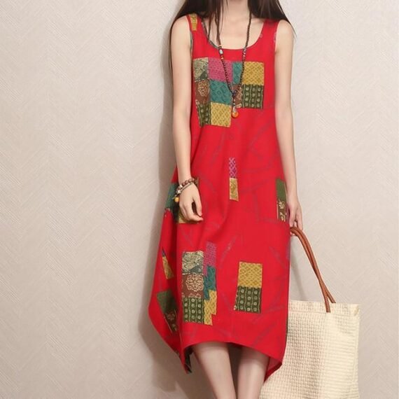 Patchwork Lily Hippie Dress - Image 5