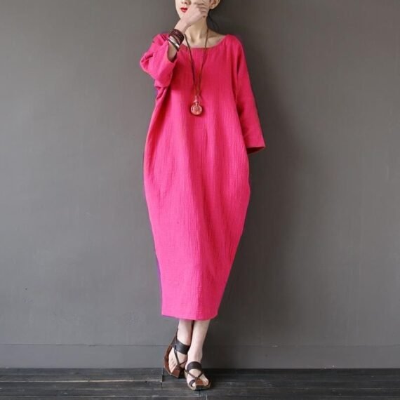 Tulip Cotton Linen Midi Dress | Zen - Image 10