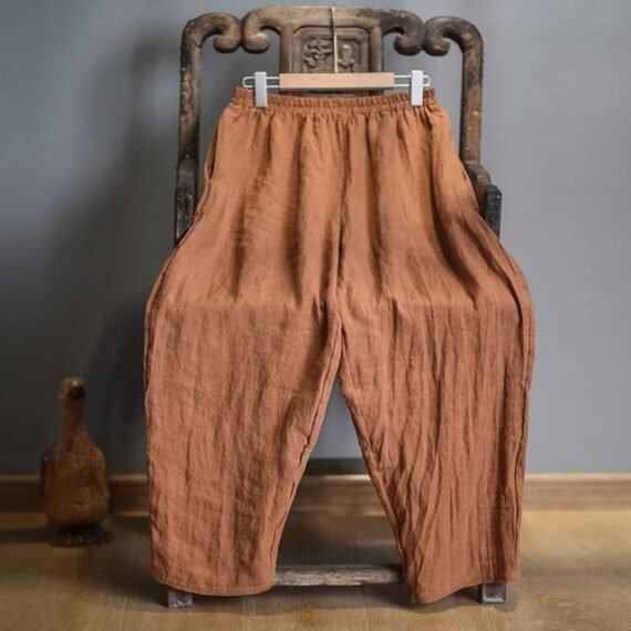 Elastic Waist Linen Trousers | Hippie - Image 15
