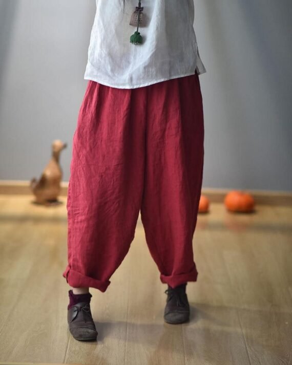 Elastic Waist Linen Trousers | Hippie - Image 6