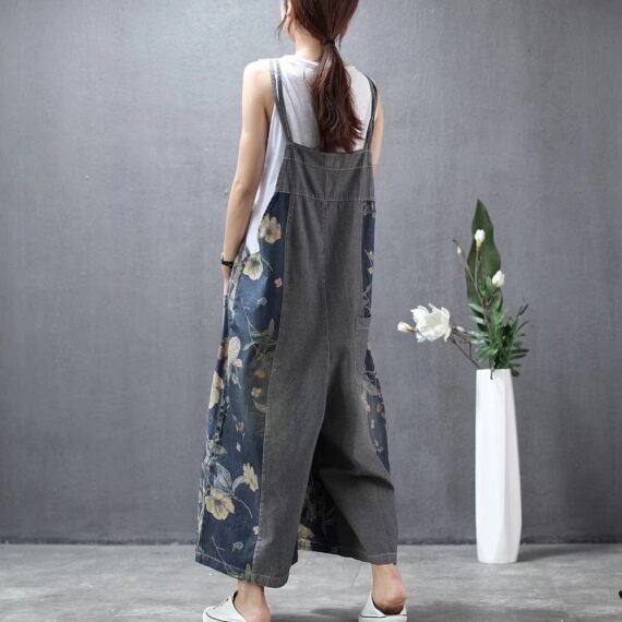 Wide Leg Loose Floral Overall - Image 6