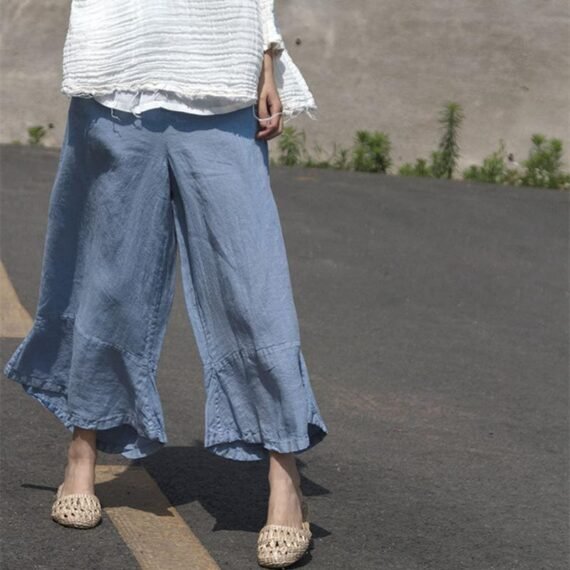 Flowy 3/4 Palazzo Pants | Lotus - Image 2