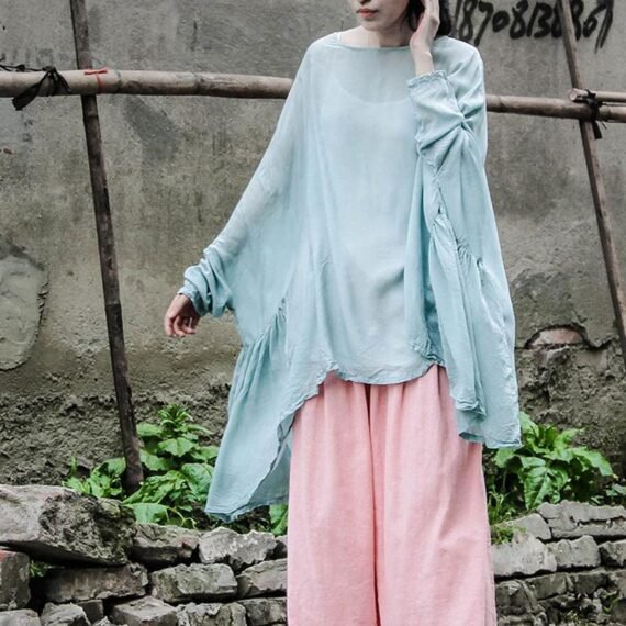 Flowy Long Batwing Sleeve Shirt | Lotus - Image 6