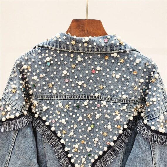 Vintage Studded Denim Jacket - Image 3