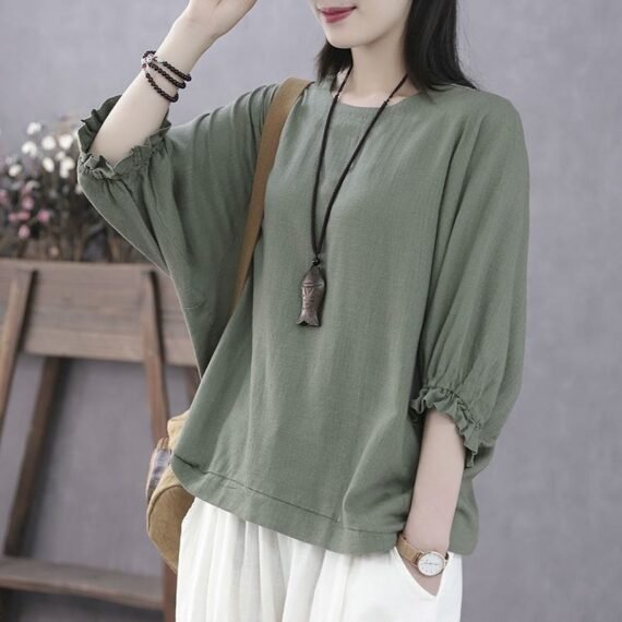 Hannah Lantern Sleeve Shirt - Image 2