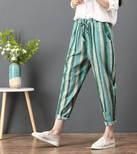 Vintage Striped Trousers - Image 2